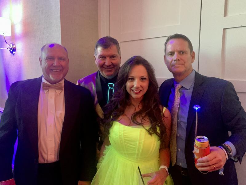 Enjoying the Winter Gala are (l-r) Dewey Beach Commissioner Paul Bauer, Dewey Business Partnership President Steve “Monty” Montgomery, Dewey Business Partnership Executive Director Kelly Ranieri and Dewey Beach Town Manager Bill Zolper. SUBMITTED PHOTO